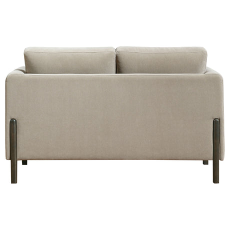 Islington Panel Arm Sofa, Loveseat & Accent Chair - Taupe Fabric on Coffee Wood Frame, Living Room Sets – view 18