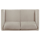 Islington Panel Arm Sofa, Loveseat & Accent Chair - Taupe Fabric on Coffee Wood Frame, Living Room Sets – view 19