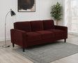 Ruth Track Arm Sofa, Loveseat & Chair - Rust Fabric Living Room Sets with Angled Legs – view 1