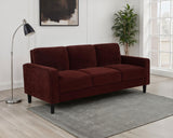 Ruth Track Arm Sofa, Loveseat & Chair - Rust Fabric Living Room Sets with Angled Legs – view 1