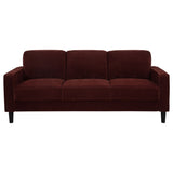Ruth Track Arm Sofa, Loveseat & Chair - Rust Fabric Living Room Sets with Angled Legs – view 7