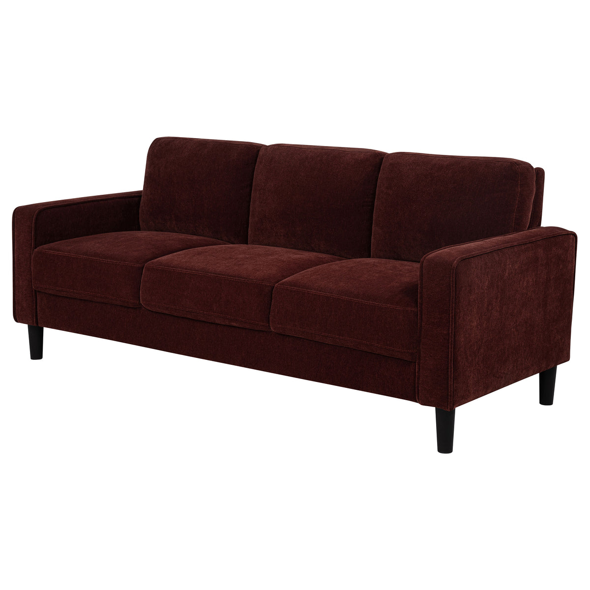 Ruth Track Arm Sofa, Loveseat & Chair - Rust Fabric Living Room Sets with Angled Legs – view 8