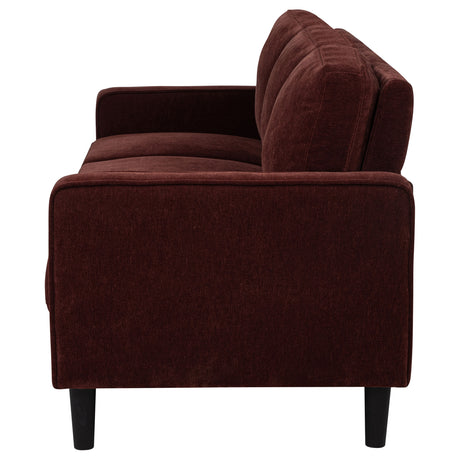 Ruth Track Arm Sofa, Loveseat & Chair - Rust Fabric Living Room Sets with Angled Legs – view 9