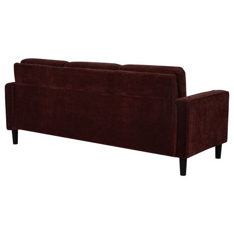 Ruth Track Arm Sofa, Loveseat & Chair - Rust Fabric Living Room Sets with Angled Legs – view 11