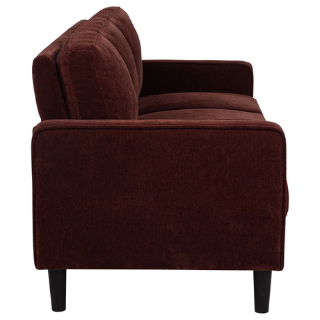 Ruth Track Arm Sofa, Loveseat & Chair - Rust Fabric Living Room Sets with Angled Legs – view 12