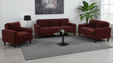 Ruth Track Arm Sofa, Loveseat & Chair - Rust Fabric Living Room Sets with Angled Legs – view 16