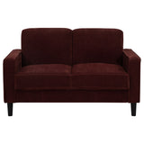 Ruth Track Arm Sofa, Loveseat & Chair - Rust Fabric Living Room Sets with Angled Legs – view 18