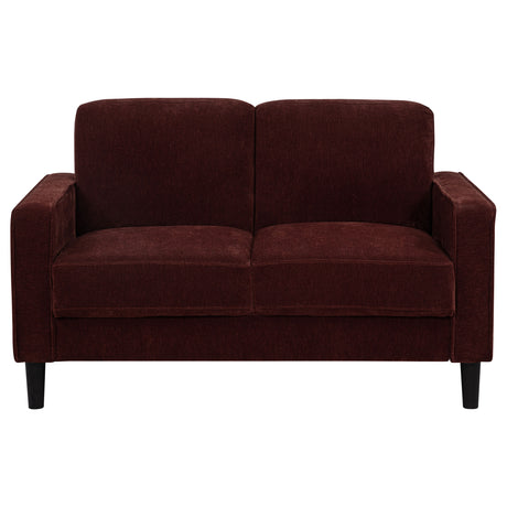 Ruth Track Arm Sofa, Loveseat & Chair - Rust Fabric Living Room Sets with Angled Legs – view 18