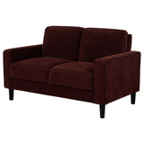 Ruth Track Arm Sofa, Loveseat & Chair - Rust Fabric Living Room Sets with Angled Legs – view 19