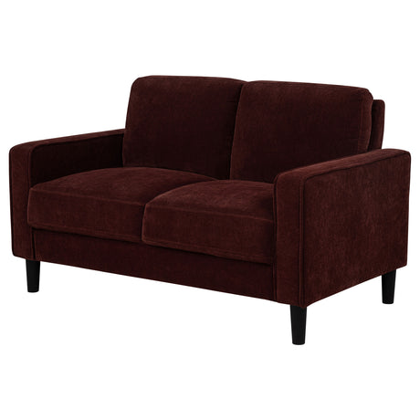 Ruth Track Arm Sofa, Loveseat & Chair - Rust Fabric Living Room Sets with Angled Legs – view 19