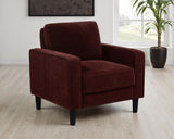 Ruth Track Arm Sofa, Loveseat & Chair - Rust Fabric Living Room Sets with Angled Legs - lifestyle