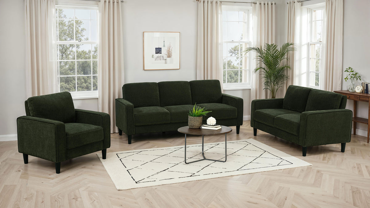 Ruth Track Arm Sofa, Loveseat & Accent Chair - 3pcs- Sofa + Loveseat + Accent Chair