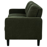 Ruth Track Arm Sofa, Loveseat & Accent Chair - Compact Matcha Green Fabric with Angled Black Legs – view 12