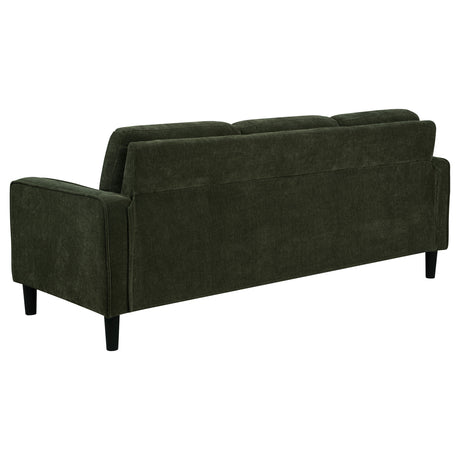 Ruth Track Arm Sofa, Loveseat & Accent Chair - Compact Matcha Green Fabric with Angled Black Legs – view 13