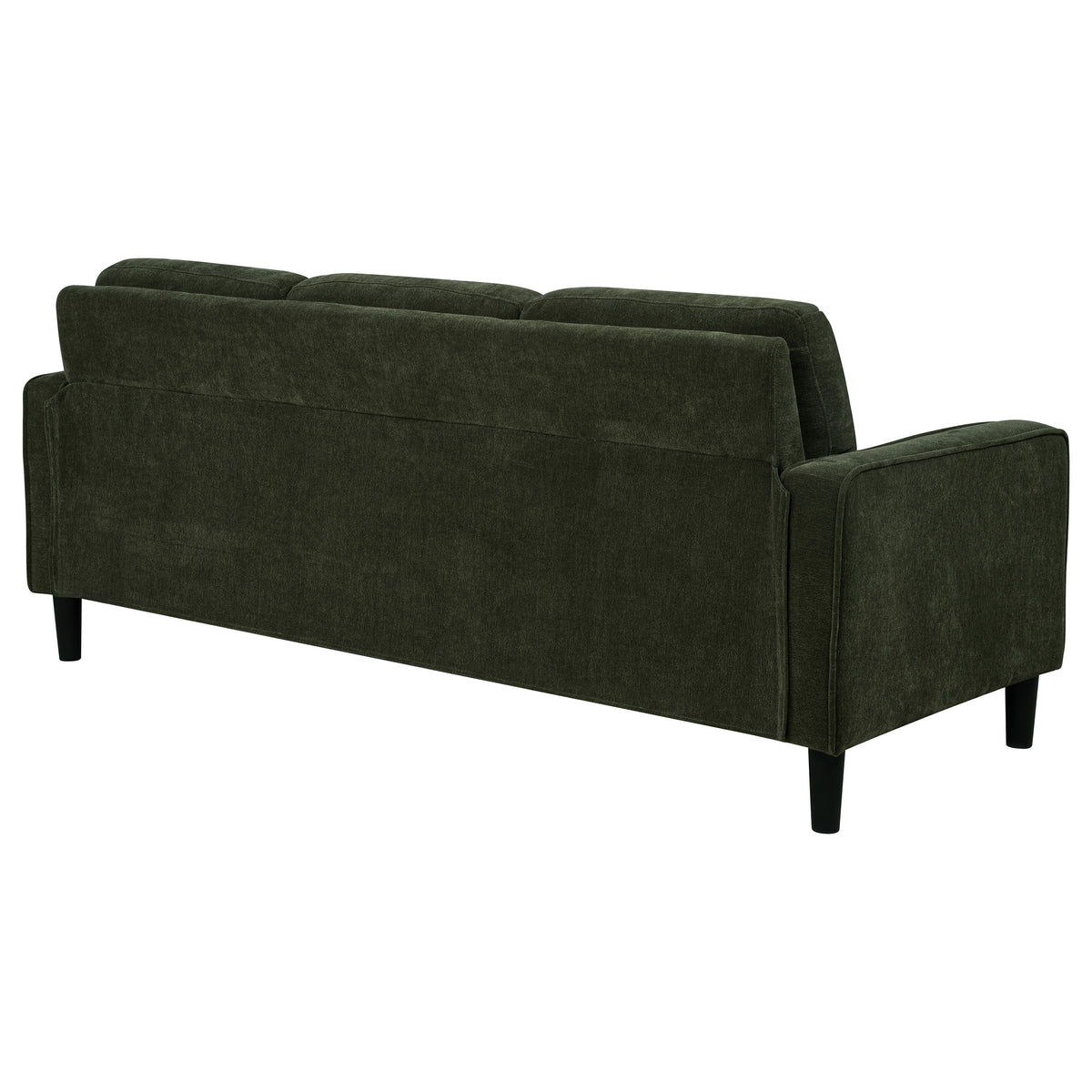 Ruth Track Arm Sofa, Loveseat & Accent Chair - Compact Matcha Green Fabric with Angled Black Legs – view 14