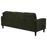 Ruth Track Arm Sofa, Loveseat & Accent Chair - Compact Matcha Green Fabric with Angled Black Legs – view 14