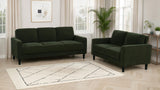 Ruth Track Arm Sofa, Loveseat & Accent Chair - Compact Matcha Green Fabric with Angled Black Legs – view 18