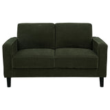 Ruth Track Arm Sofa, Loveseat & Accent Chair - Compact Matcha Green Fabric with Angled Black Legs – view 20