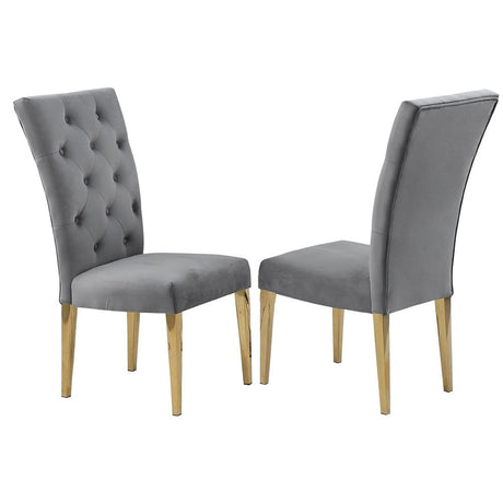 Lexington 7-Piece Rectangle Dining Set with 6 Velvet Upholstered Chairs, Modern Contemporary… - close-up