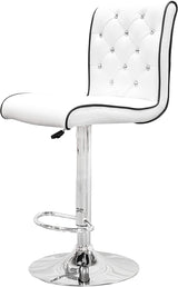 Tufted Vinyl with Faux Crystals Adjustable Swivel Bar Stool - side view
