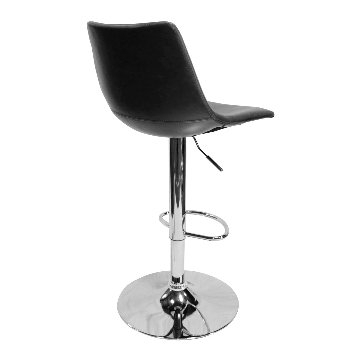 Jimmy Dean Faux Leather Adjustable Swivel Bar Stool Gray - detail view