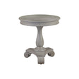 Antique Round Pedestal End Table in Teal