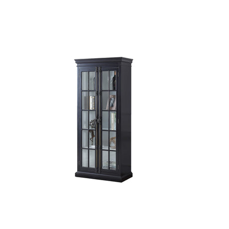 Lucinda 75" Tall Bookshelf Cabinet with Dual Glass Door Display