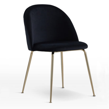 Tanisha Contemporary Dining Chair with Gold Legs - side view