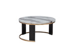 Tvano 37" Round Coffee Table with Stool, 2-Piece - angle view