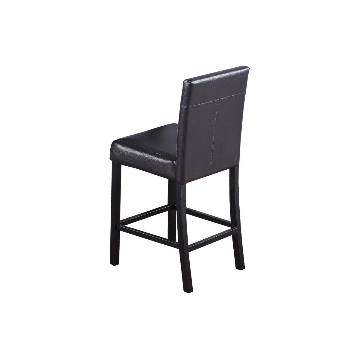 Melissa 5-Piece Faux Leather Counter Height Set in Black/Espresso - side view