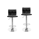 Modern Swivel Bar Stool with Crystal/Tufted Look in Black