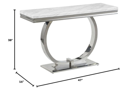 Lexington Rectangle Faux Marble Sofa Table - side view