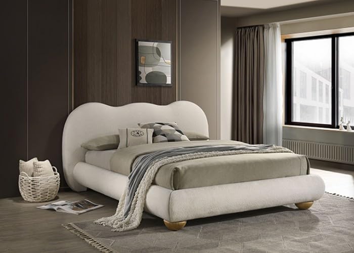 Finamore Upholstered Platform Bed with Camel-Back Headboard – view 2