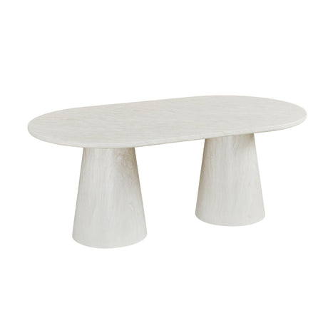 Vyn 78" Modern Oval Dining Table Concrete Tavertine Finish - detail view