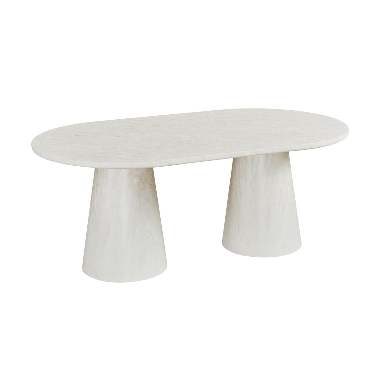 Vyn 78" Modern Oval Dining Table Concrete Tavertine Finish - detail view - Cloud