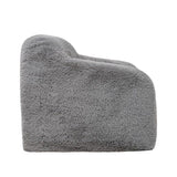 Vander Boneless Barrel Accent Chair in Fog Gray Faux Fur – view 4