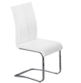 White Lacquer Rectangle Dining Table in Silver & 2 Chairs