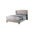 Yvette Tufted Wingback Platform Bed in Beige