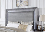 Raiden Queen Bedroom Set with Integrated LED Lighting and USB Charging - Transitional & Brushed Gray Finish