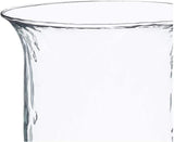 15-Inch Glass Hurricane Pillar Candle Holder with Rustic Metal Insert Centerpiece