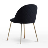 Tanisha Contemporary Dining Chair with Gold Legs - detail view