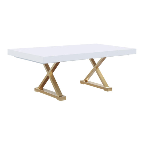 Takao Contemporary Lacquer Rectangle Dining Table for 6 or 8, 84" to 124" with Removable End Leaf… - angle view
