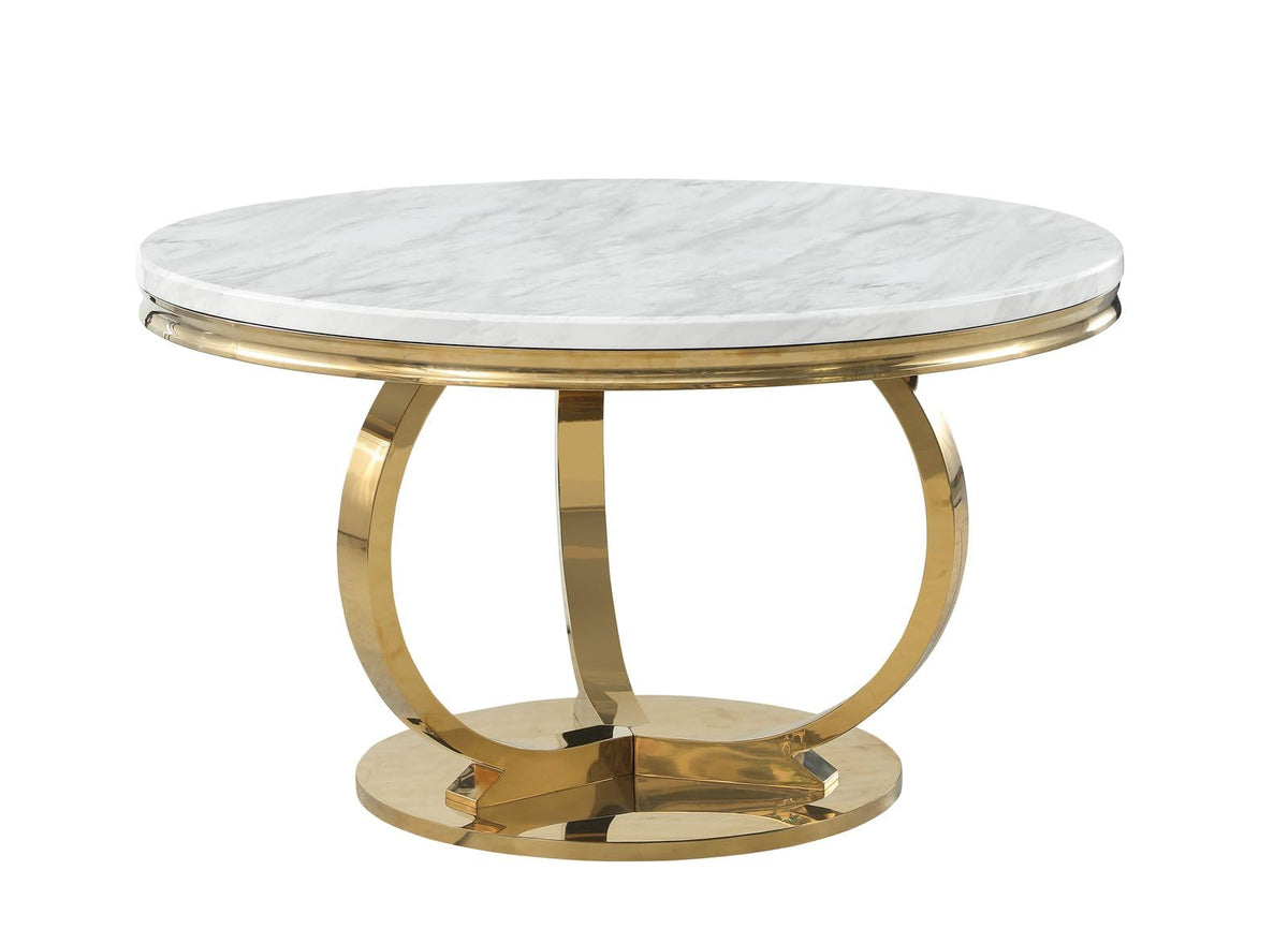 Lexington Round 44" Faux Marble Top Dining Table