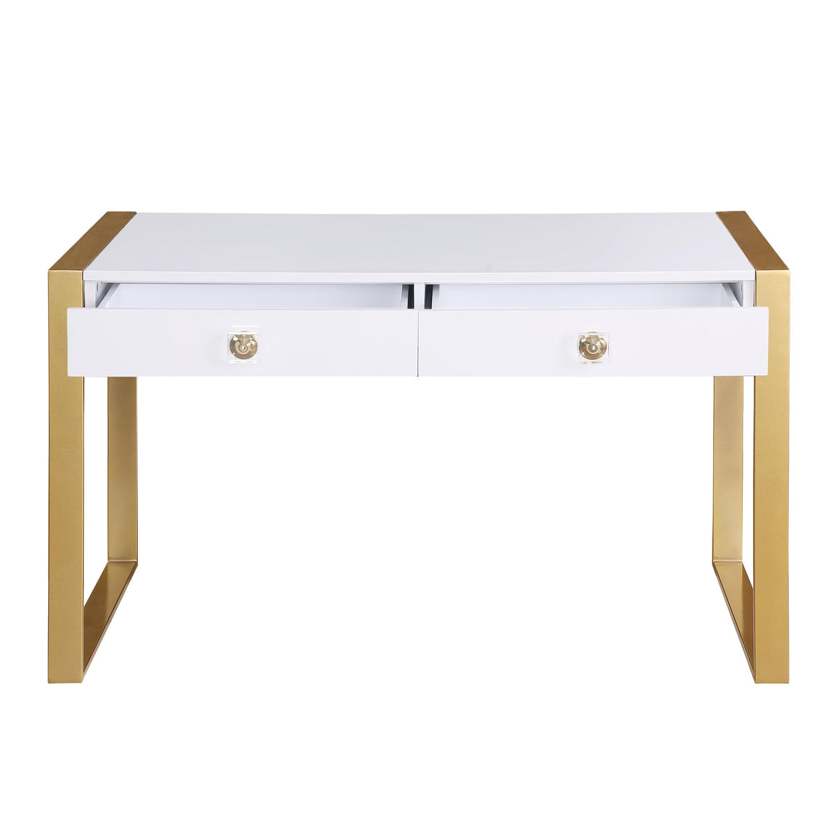 Tillie 2 Drawer Computer Desk in Gold - close-up