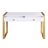 Tillie 2 Drawer Computer Desk in Gold - close-up