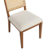 Kassy 5-Piece Cream with Walnut Rattan Dining Set - angle view