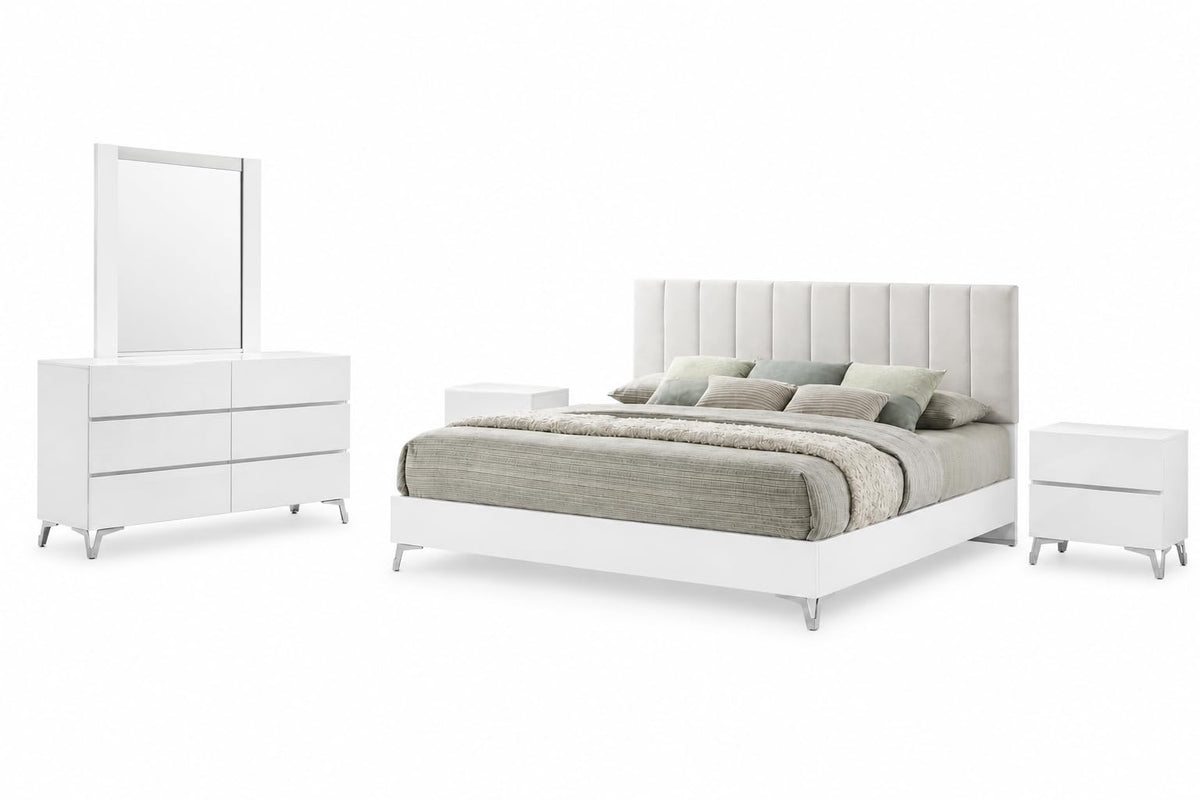 Linea 5-Piece Bedroom Set in White Gloss