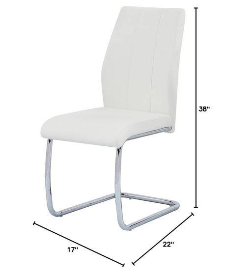 Upholstered Contemporary Faux Leather Side Chairs White - side view