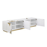Taylor 87" High Gloss Lacquer TV Stand - room setting