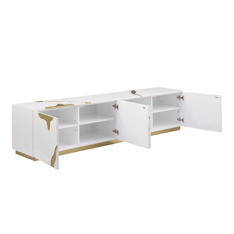 Taylor 87" High Gloss Lacquer TV Stand - room setting